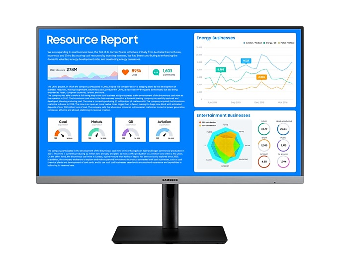 Samsung 24" Professional Monitor with IPS panel and borderless design