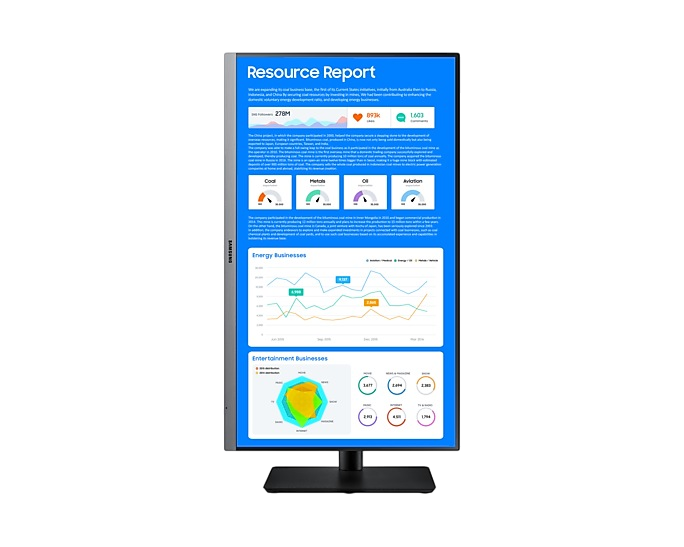 Samsung 24" Professional Monitor with IPS panel and borderless design