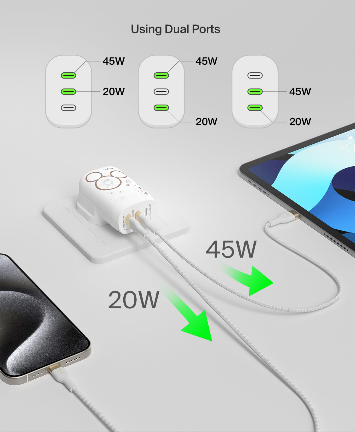 Belkin BoostCharge 3 Port USB-C Charger with PPS 67W - Disney