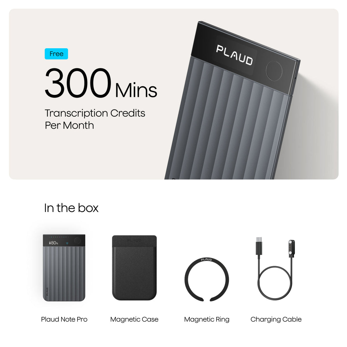 PLAUD NOTE PRO | AI Voice Recorder (Black Magnetic Case Included)