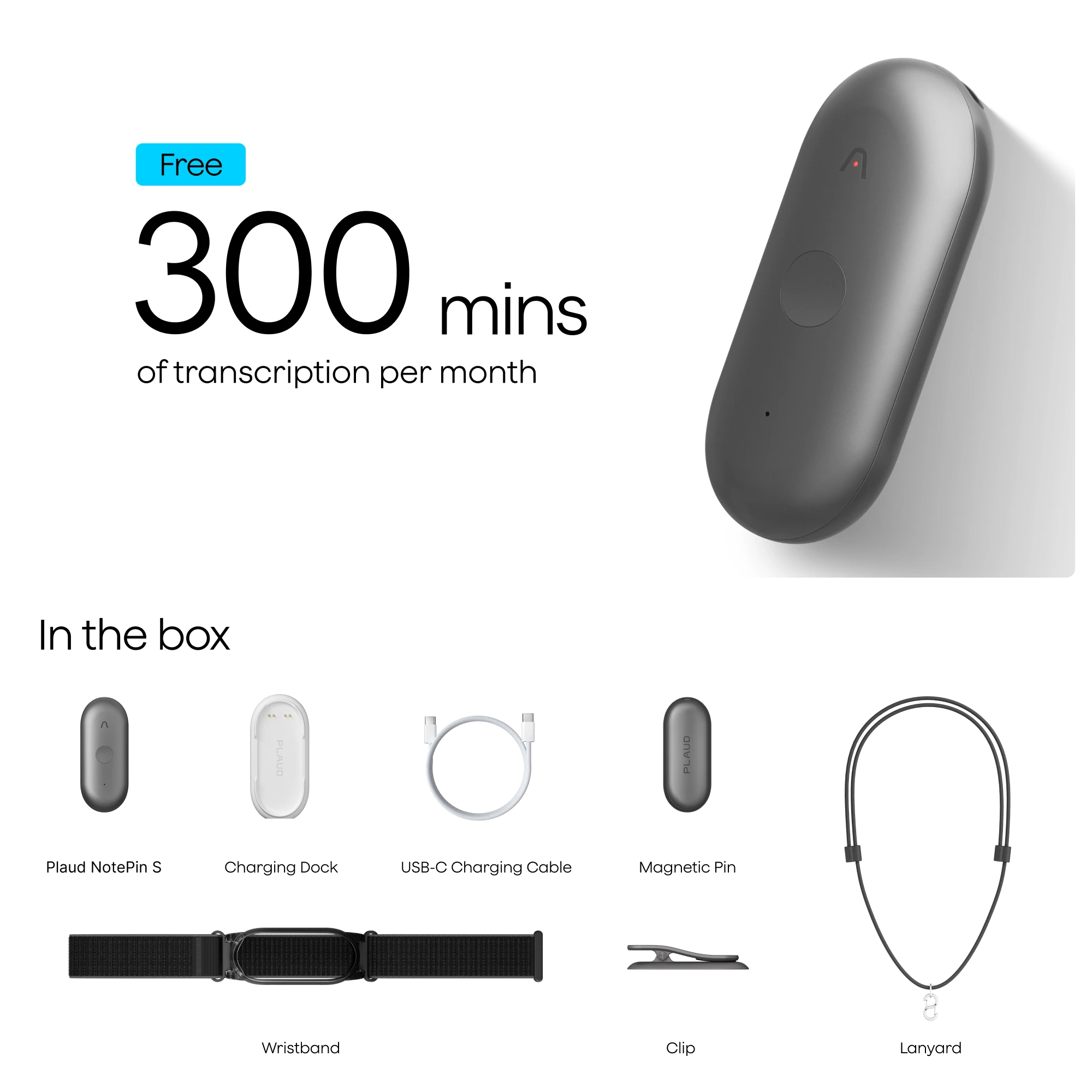 PLAUD NOTE PIN S | AI Voice Recorder